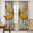 thumbnail image 4 of Vintage Dragonfly Kitchen Curtains 96 Inch Length, Spring Summer Abstract Oil Painting Grommet Top Bedroom Living Room Curtains, Light Filtering Cafe Curtain Drapes 2 Panels Set 104''x96'', 4 of 9