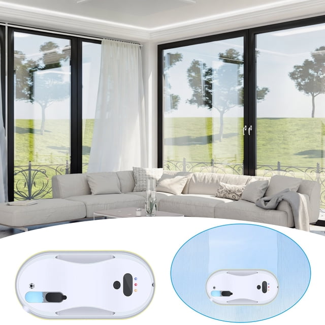 Komiseup Intelligent Window Cleaner With Spray Function Equipped With Remote Control Automatic Cleaning Mode And Suitable For Smooths Windows Mirrors