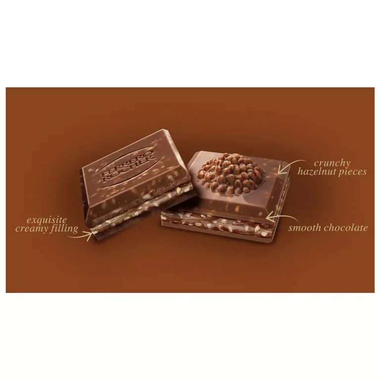 FERRERO ROCHER® Premium Chocolate Bar, Milk Chocolate and Hazelnut Bar, 90g