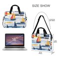 thumbnail image 3 of FORMRS 16" Laptop Bag Carrying Sleeve Case with Handle Travel Shoulder Briefcase, Orange Hand Drawn Sailboats, 3 of 8