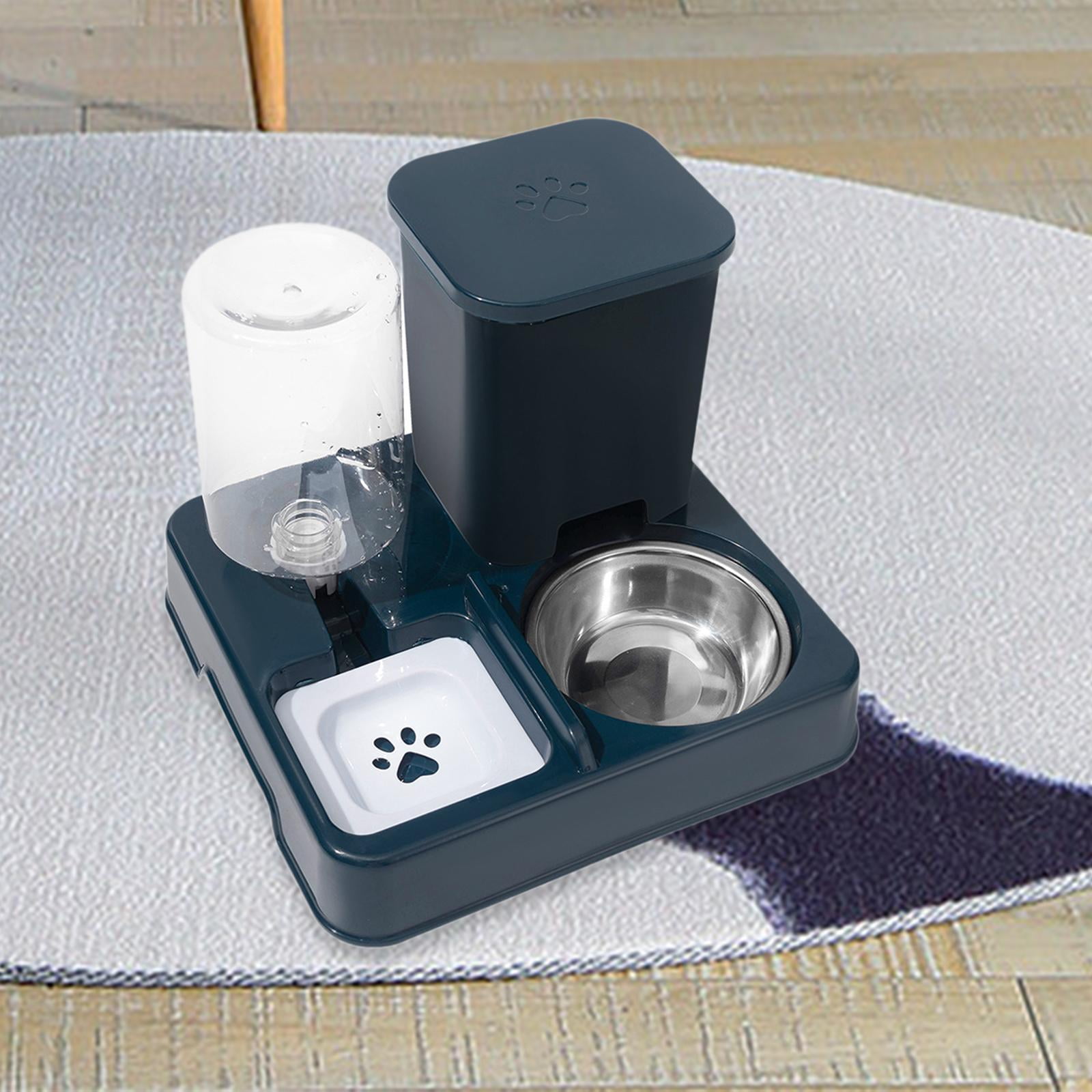 balikha Automatic Dog Cat Feeder 2 in 1 Feeder and Water Dispenser Easily Clean Large Capacity Dry and Wet Separation for Dogs Rabbits dark blue