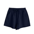 thumbnail image 6 of Aboser Summer Cotton Linen Shorts for Women Casual High Waisted Lounging Shorts 5'' Inseam Boxer Shorts Lightweight Drawstring Beach Shorts with Pockets, 6 of 6