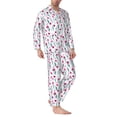 thumbnail image 2 of Fotbe Tulips Flowers Pattern Long Sleeve Pajama Set for Men,Sleepwear Set,2-piece Loungewear Set,Soft PJs Comfy Nightwear with Pockets-Medium, 2 of 7