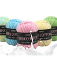 thumbnail image 4 of 3 Strands Colorful Cotton Crochet Knitting Baby Clothes Doll Sweater Woolen Yarn, 4 of 7