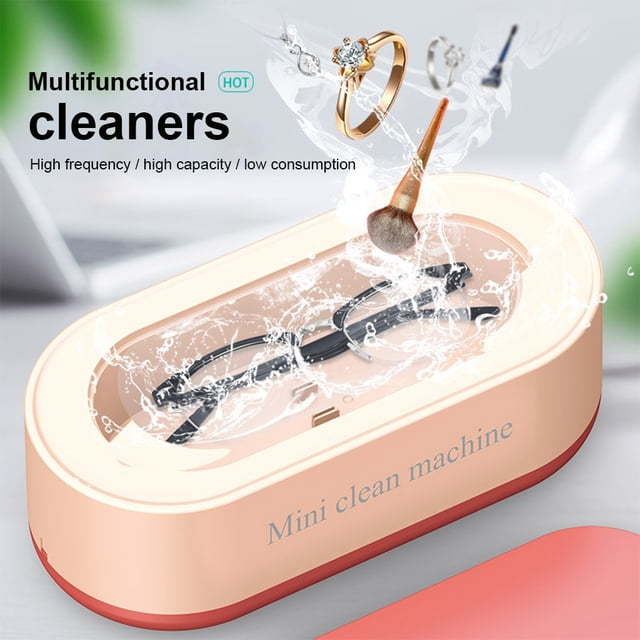 Contacts Lens Cleaning Machine Sonic Battery Powered Colorful Rechargeable 360 Degree Lenses Jewelry Watch Toy Washing Device White