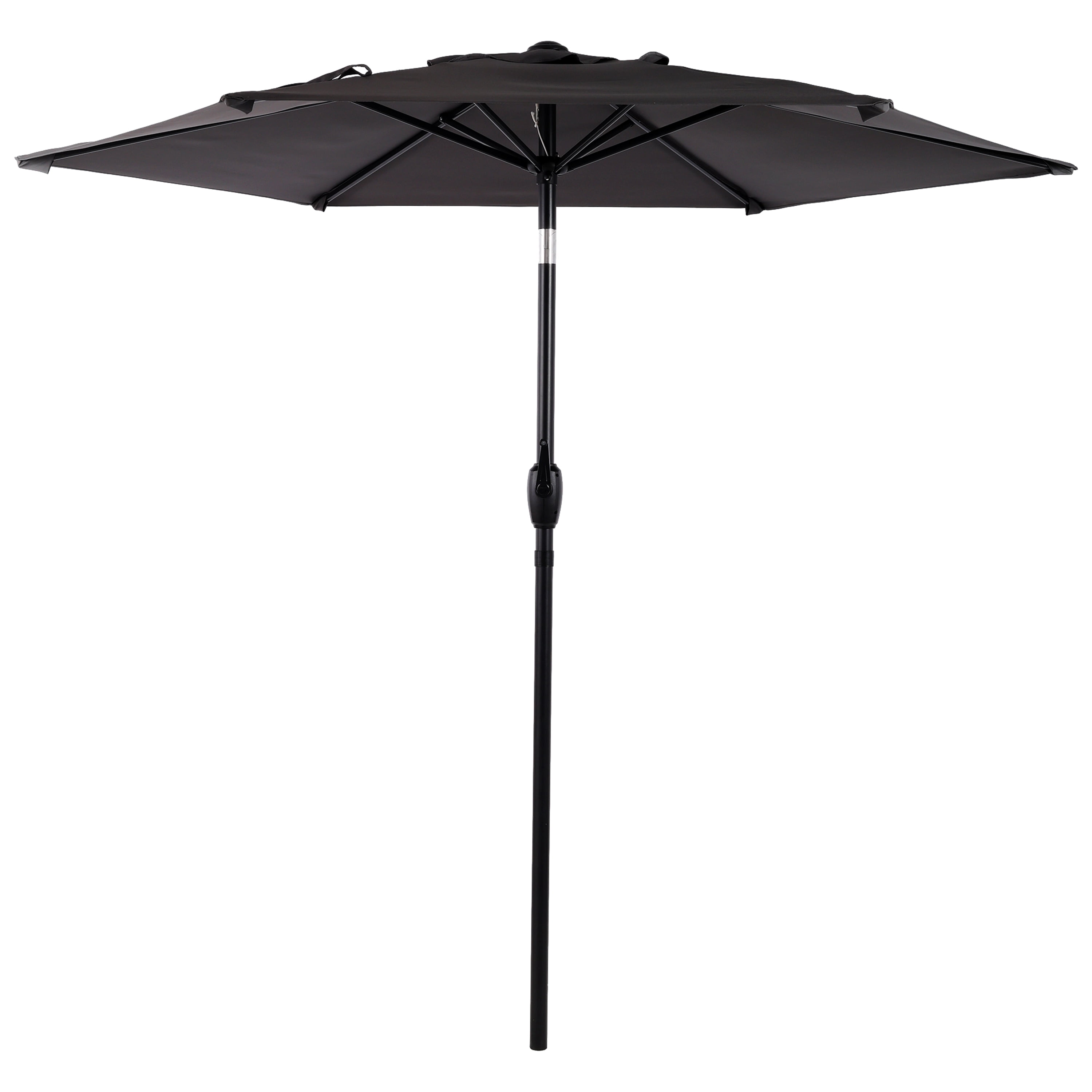10FT Patio Umbrella, Outdoor Market Yard Umbrella, Sun Shade Umbrella with Push Button Tilt and Crank Mechanism for Garden, Deck, Pool and Backyard, Not Include Umbrella Base,Grey