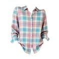 thumbnail image 4 of Aoiroe Women Fall Clothes,Blouses For Women Dressy Casual,Fall Outfits For Women 2025,Womens Fall Tops,Fashion Clothing,Plaid Button Up Women,Fall Fashion Must Haves,Light blue,3XL, 4 of 4