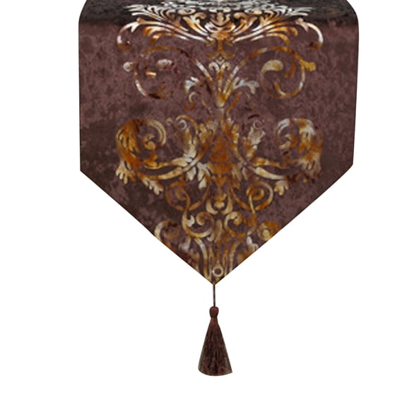 vlrwzc Bronzing Table Runner with Tassel Elegant Table Runner Table Decoration for Wedding Birthday Dinner Desktop Decor(13*63 Brown)