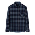 thumbnail image 2 of XDZJLR Men Shirts Long Sleeved Pure Wool Plaid Plus Size Fashion Tops, 2 of 5