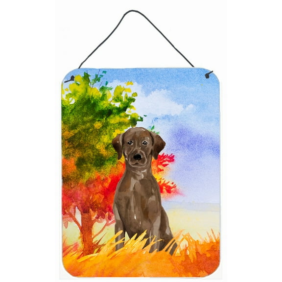 Fall Chocolate Labrador Retriever Wall or Door Hanging Prints