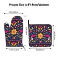 thumbnail image 3 of Bingfone Cinco De Mayo Floral Print Oven Mitts Pot Holders Set 2 PCS for Kitchen for Cooking Grilling Baking BBQ Pot Holders Cook Essentials, 3 of 7