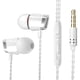 thumbnail image 1 of Auriculares intrauditivos Auriculares deportivos con cable de 3,5 mm Auriculares estéreo Auriculares para teléfono móvil con micrófono, Blanco Plata Yuarrent EL2746-02B, 1 of 2