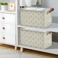 thumbnail image 2 of Yayeee Foldable Storage Basket for Shelves Waterproof Cloth Bins with Handles, Green Wildflowers Pattern, 2 of 7