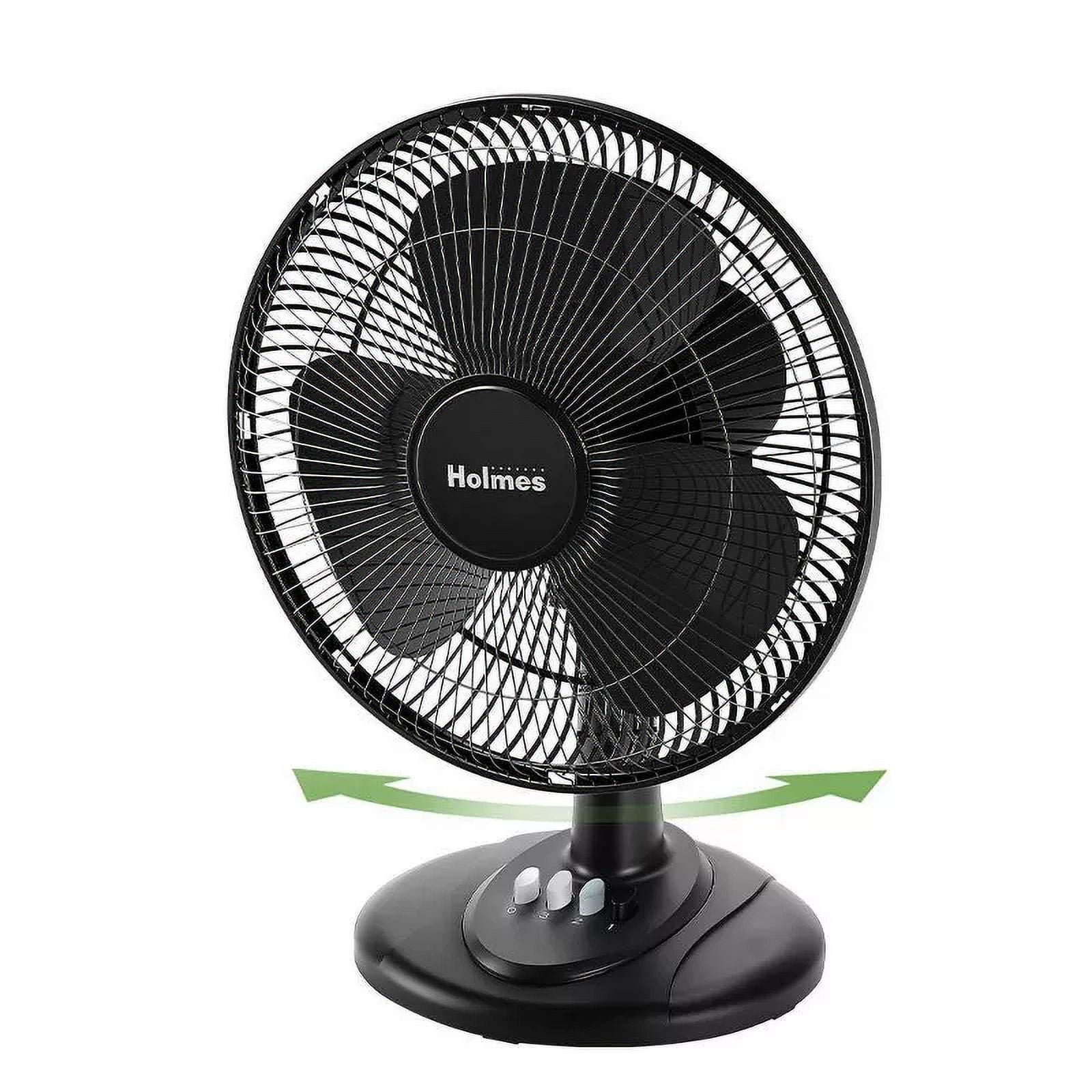 12" Oscillating 3 Speed Adjustable Table Fan with Push Button Controls
