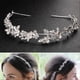 thumbnail image 4 of Silver Flower Bridal Headband with Rhinestone Charming Jewelry Headband for Bridal Wedding, 4 of 5