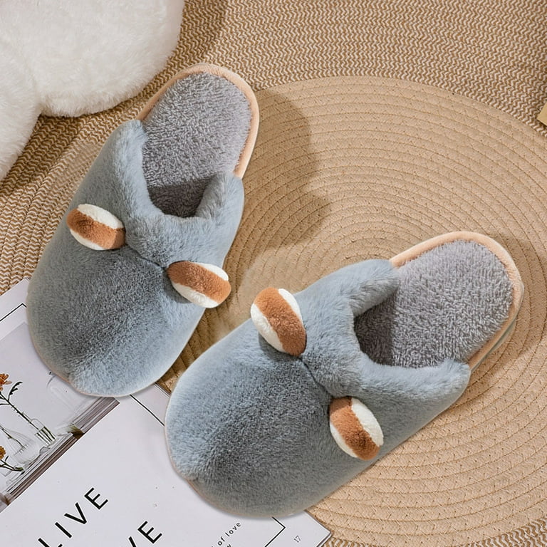 AURIGATE Bear Slippers for Women Cute Fluffy Slippers Memory Foam