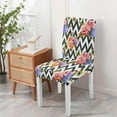 thumbnail image 4 of Charming Wildflower Dining Chair Covers Set of 4 Colorful Tropical Flower and Leaves Design Washable Polyester Stretch Slipcovers Removable Protector for Country Decor, 4 of 7