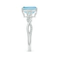 thumbnail image 5 of Angara Natural 1.35 Ct. Aquamarine with Diamond Classic Ring in Sterling Silver for Women (Ring Size: 12), 5 of 12
