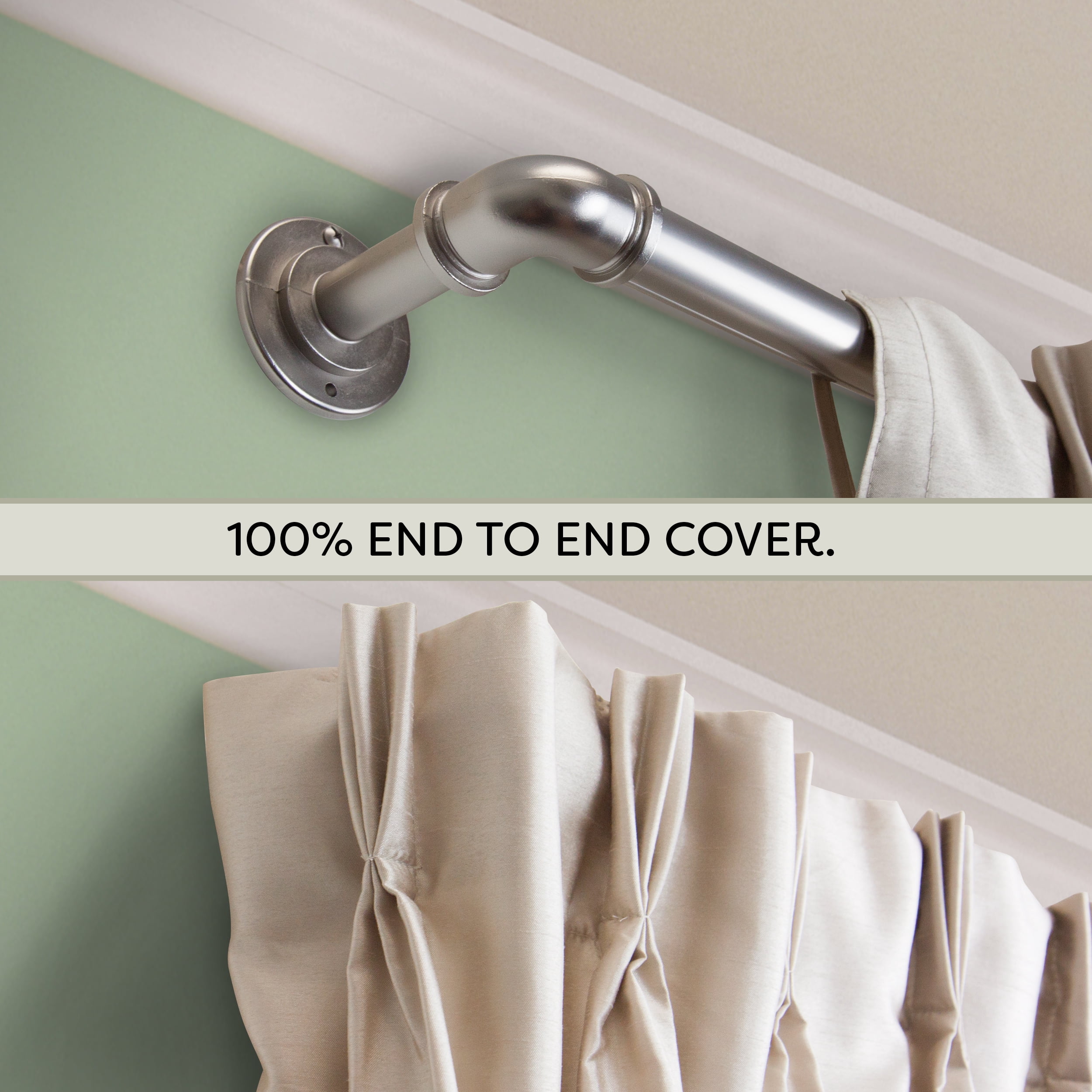 1" Blackout Curtain Rod 84-120 Inch - Satin Nickel