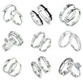 thumbnail image 3 of kurtrusly 2Pcs/set Men Women Couples Rings Wedding Party Crystal Letters Cuff Ring Love Matching Jewelry, 3 of 9