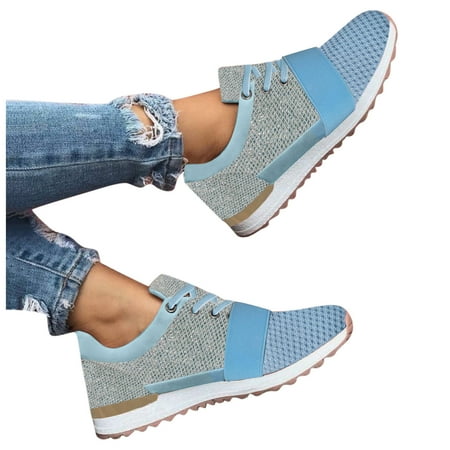 

gvdentm Sneakers For Women Casual Women Ladies Sneakers Glitter Lace Shoes Wedge Up Summer Sneakers for Women Color