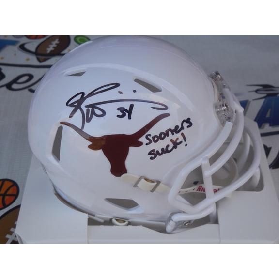 Ricky Williams signed autographed Texas Longhorns UT mini speed helmet w/ Sooners Suck BAS Beckett COA