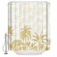 thumbnail image 2 of Palm Trees Bathroom Curtain 72 Inch Shower Curtain with Hooks, Yellow Tropical Plants Summer Forest Scenery Waterproof Polyester Bath Curtain Washable Bathtub Curtain 66''x 72'', 2 of 6