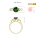 thumbnail image 5 of ANGARA Lab Grown 1.75 Ct Emerald and Lab Diamond Three Stone Engagement Ring for Women in 14K Yellow Gold (Size-8mm) | May Birthstone, Anniversary, Jewelry Gift for Women | Lab-Grown Emerald Ring, 5 of 8