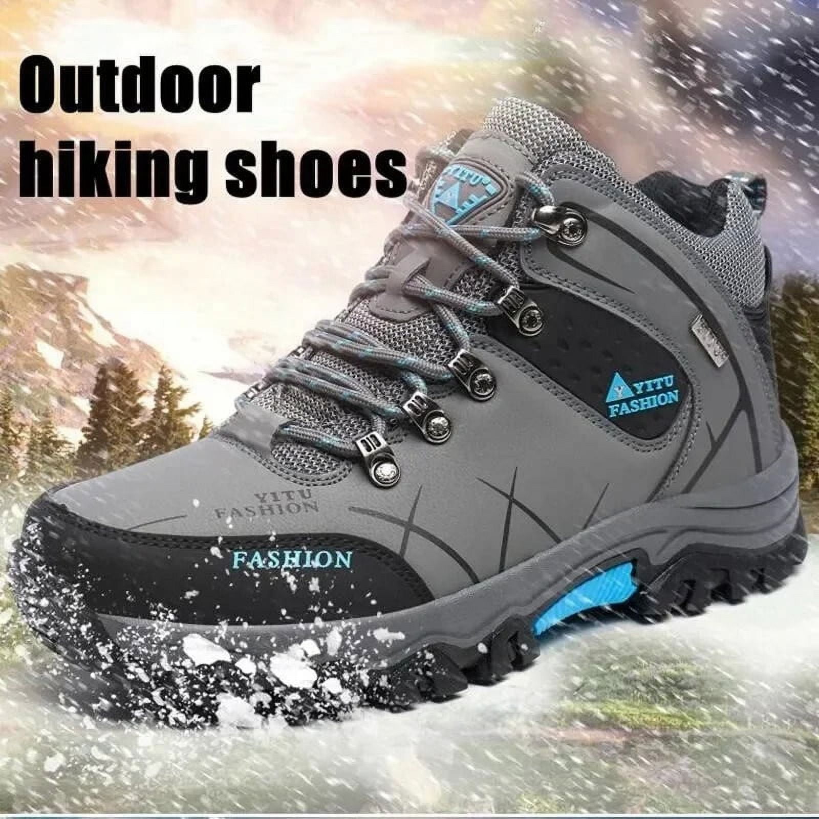 Men s Winter Snow Boots Waterproof Leather Sports Super Warm Men s Boots Outdoor Men s Hiking Boots Work Travel Shoes Size 39 47 01 Gray cotton 76 40