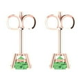 thumbnail image 4 of 2 ct Push-Back Stud Earrings for Women | 6.5mm Round Cut Simulated Green Diamond | 18K Rose Gold, 4 of 5