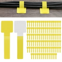 Uxcell 100-Pack Hook and Loop Cable Ties, 3.5 x 1.1 Inch Enhanced Self-Adhesive Cord Organizer for Desk [Yellow]