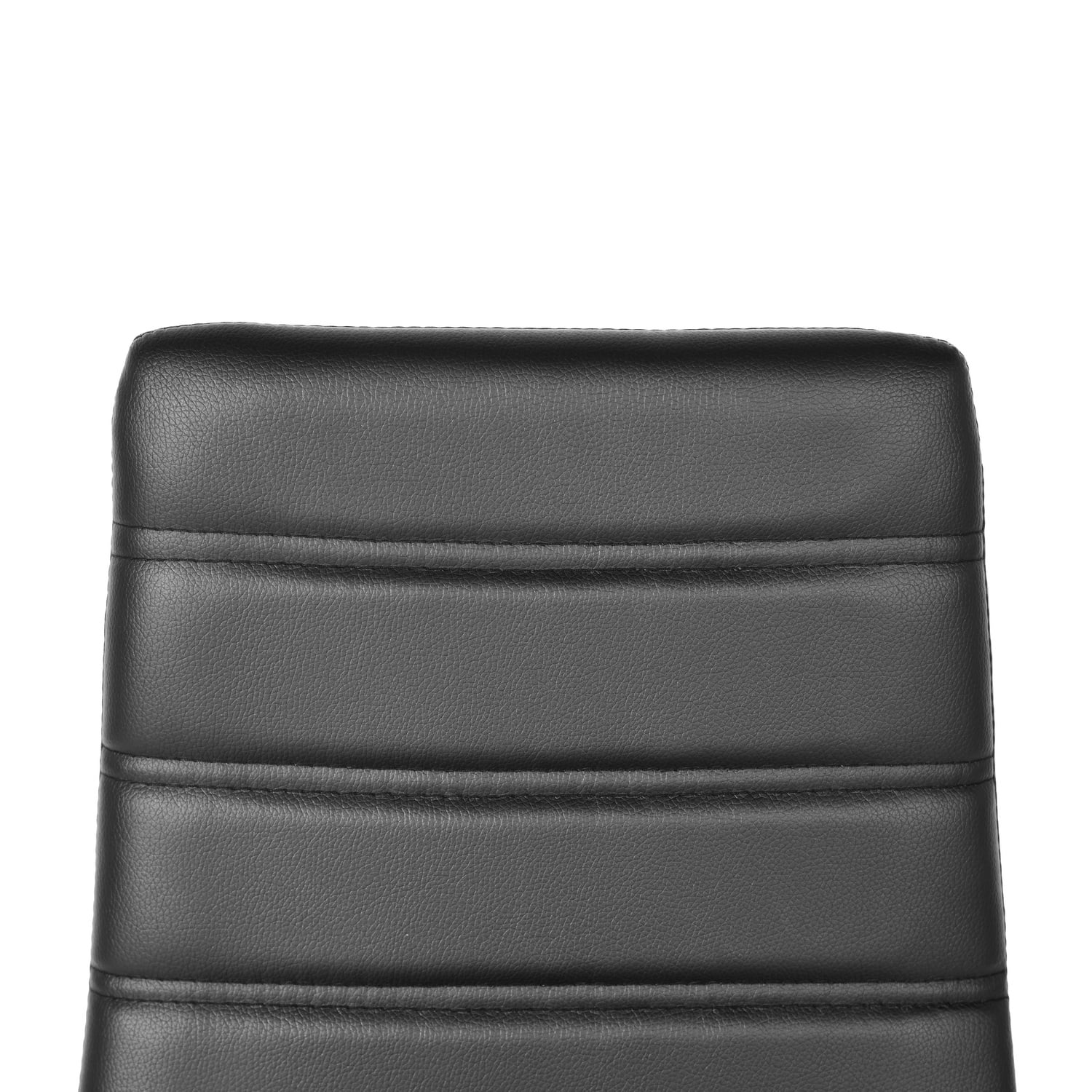Homy Casa Set of 4 Black Faux Leather Dining Chairs Modern Slim-Back Kitchen & Dining Room Seating