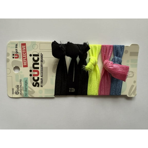 SCUNCI - No Damage Hair Elastics Assorted - 6 Pack