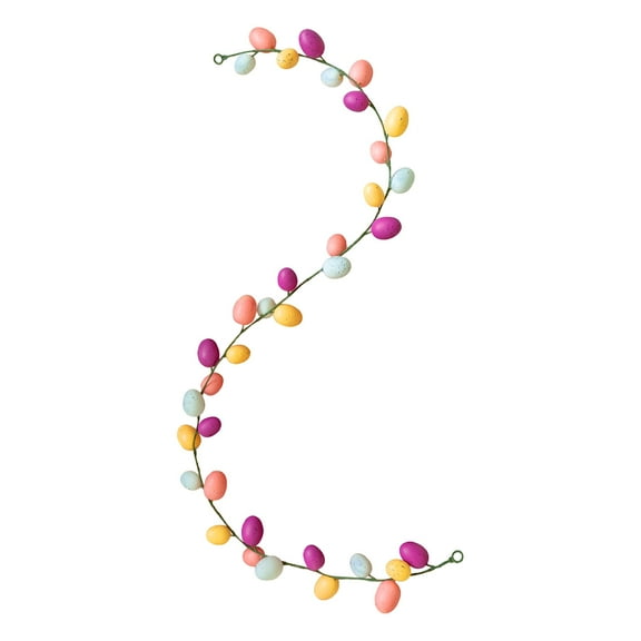 LAMIRO 6 FT Easter Egg Garland,Simulation Easter Garland Rattan,Pre Lit Garland for Easter Holiday Decoration,Easter Spring Home Decor