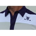 thumbnail image 4 of CHUCO GOLF Equus Striped Eggplant Men's Golf Polo, 4 of 4
