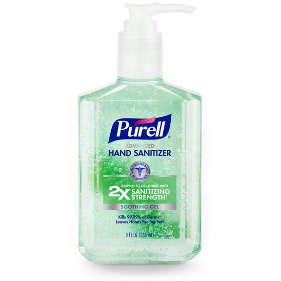 PURELLĀ® Advanced Hand Sanitizer Soothing Gel, 8 oz Pump Bottle (Adult)