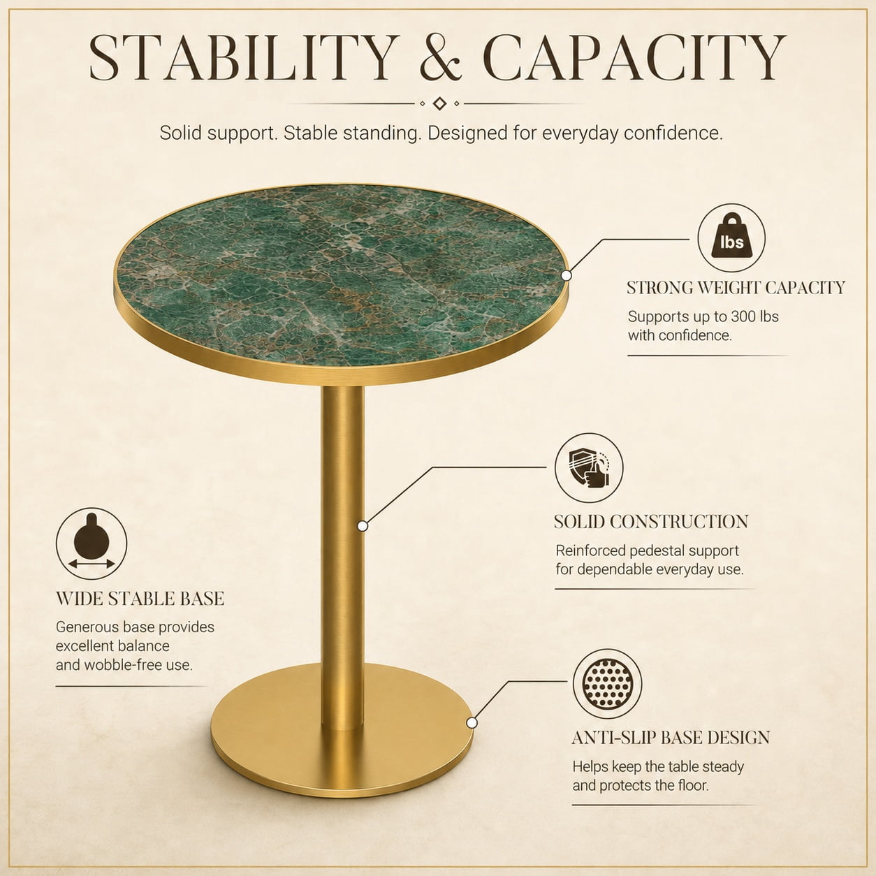 Aukfa 31.5" Round Sintered Stone Dining Table for 2-4, Kitchen Table Tulip Table with Gold Pedestal Base for Bistro Small Apartment,Jade Green Marble