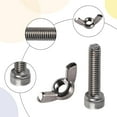 thumbnail image 3 of 1 Box 10 Set 1/4" Bat Pins for Pottery Wheel Bats Replacement Stainless Steel Butterfly Wing Nuts Hand Twist Tighten Wingnuts Kit Screw Fastener Parts Thumb Bolts for Home Office Supplies, 3 of 6