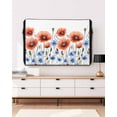 thumbnail image 5 of Blue Flower Outdoor TV Cover 30 to 32 Inch Weatherproof, Watercolor Red Bloom Floral Independence Day 600D Oxford TV Covers with Waterproof Zipper, Outside Flat TV Screen Protector 30"Wx19"Hx4.5"D, 5 of 7