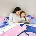 thumbnail image 5 of Manfei Animal Unicorn Bedding Comforter Set 2pcs for Girls Female,Dreamy Princess Twin Comforter Sets Microfiber,Gradient Galaxy Universe Breathable Bedding Set,Microfiber Bedroom Decor,Reversible, 5 of 8