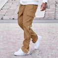 thumbnail image 2 of Mens Baggy Cargo Pants Streetwear Tactical Pants Lightweight Tapered Trousers Side Split Snap Buttons Hiking Joggers, 2 of 5