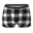 thumbnail image 6 of Men's Boxer Briefs, Buffalo check plaid white black Soft Comfy Mens Underwear Boxer Briefs Breathable With Widen Waist, 6 of 7