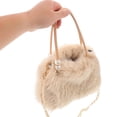 thumbnail image 3 of Bolso de mano de piel sintética de gran capacidad para mujer con cadena de perlas, bolso de hombro de felpa, elegante bolso de noche beige, 3 of 8