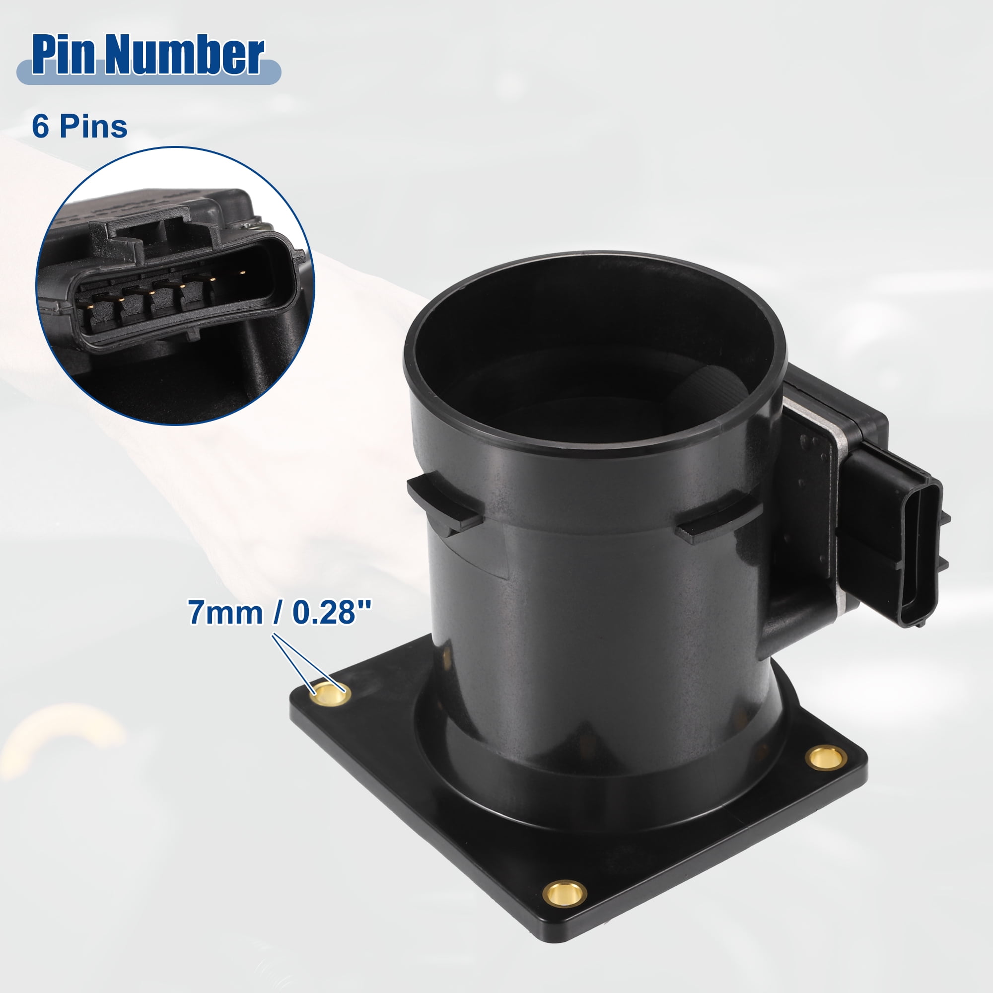 Unique Bargains Car Mass Air Flow MAF Sensor Replacement Fit for Ford F-150 4.2L 1997-2004 No.F6ZF12B579AA/F6ZZ-12B579-A