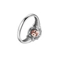 thumbnail image 3 of 1.25 Carat Oval cut Morganite and Diamond Flower Engagement Ring in 14k White Gold morganite and diamond engagement ring, 3 of 3