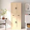 thumbnail image 3 of DIYART Oak Kitchen Pantry Cabinet, 71" Tall Kitchen Storage Cabinet with doors and Drawer, 3 of 6