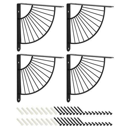 

Decorative Shelf Brackets 4 Pack 200mm Industrial Metal Brackets Black