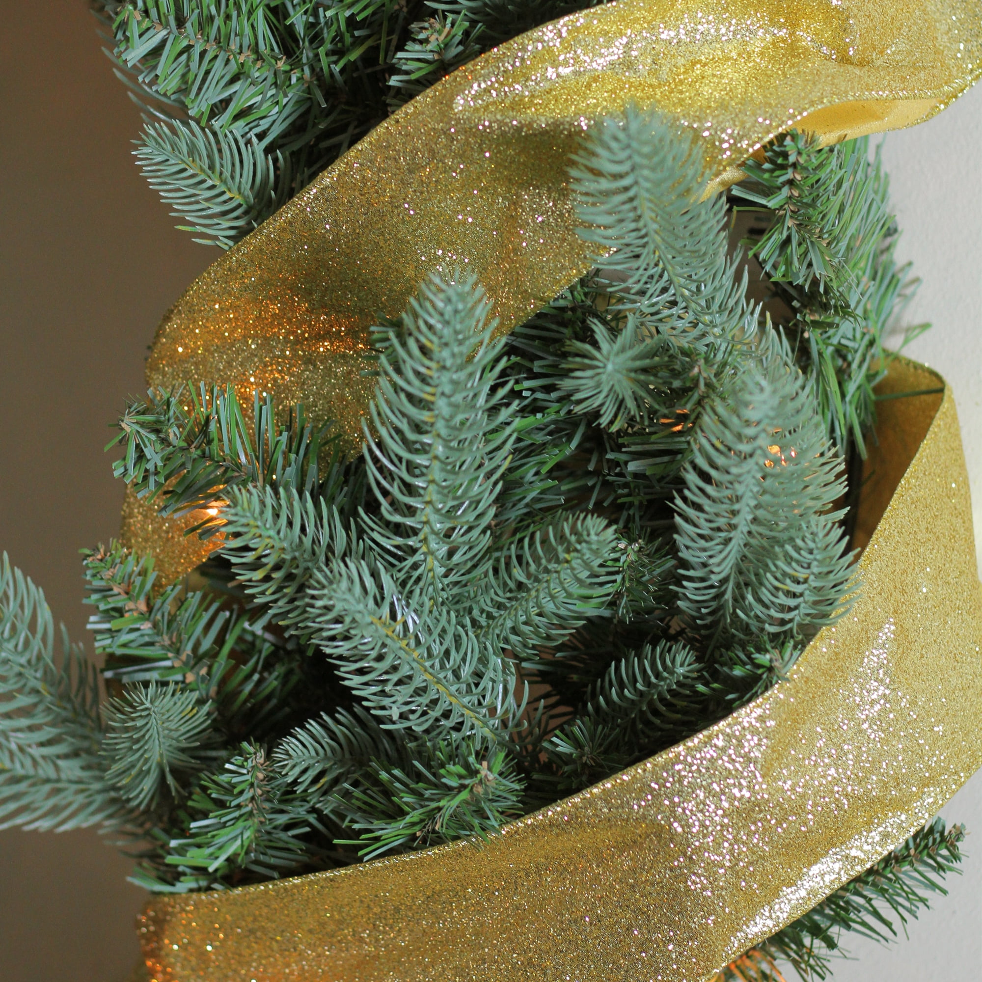 Northlight Pack of 12 Sparkling Solid Gold Christmas Wired Craft Ribbons - 2.5" x 120 Yards