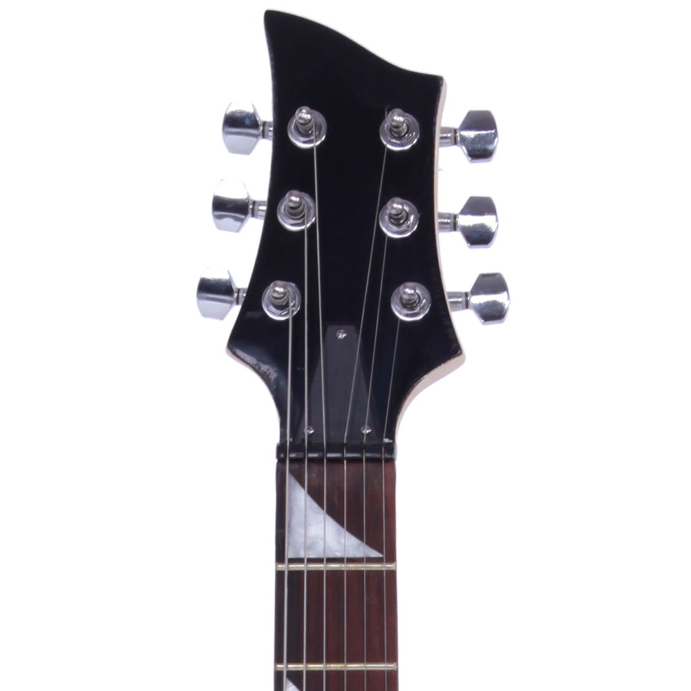 Private Jungle Novice Flame Shaped Electric Guitar, 6 String Beginners Guitar with Carrying Bag, Red