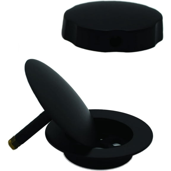 Westbrass D50T-62 Standard 1-1/2" Replacement Trim for Cable Drive Bath Drain Waste & Overflow Assemblies, Matte Black